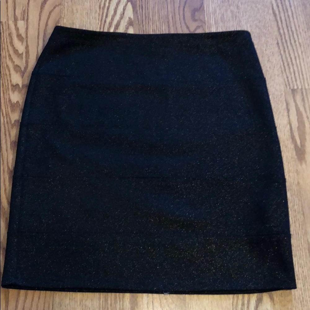 Black + Gold Cotton Skirt  — Size XS